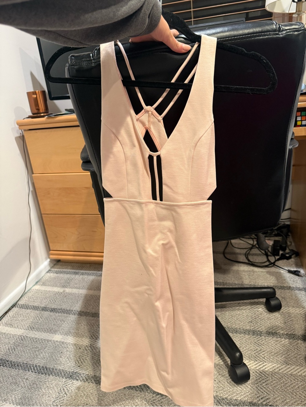 Blush Pink Strappy Bodycon Dress